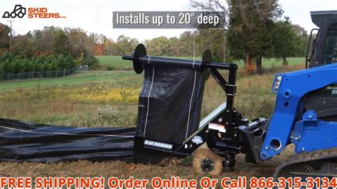 silt fence attachment for skid steer|blue diamond silt fence installer.